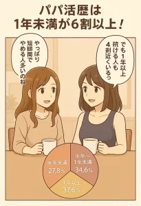 パパ活歴は1年未満が6割以上！